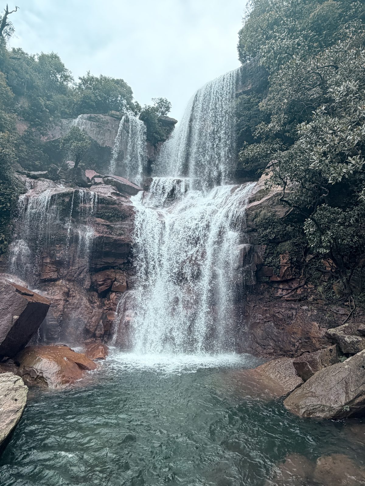 A wide waterfall